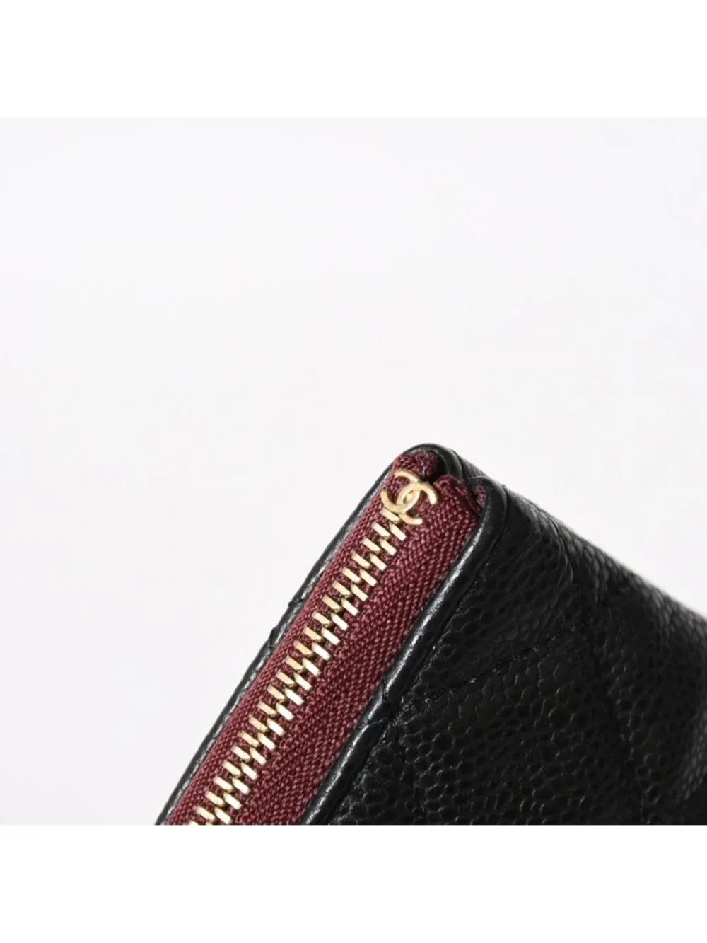 Chanel Classic Large Pouch CC Logo Caviar Leather Black